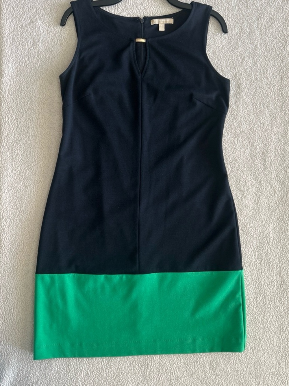 Banana Republic Black and Green Colorblock Sleeveless Sheath Dress